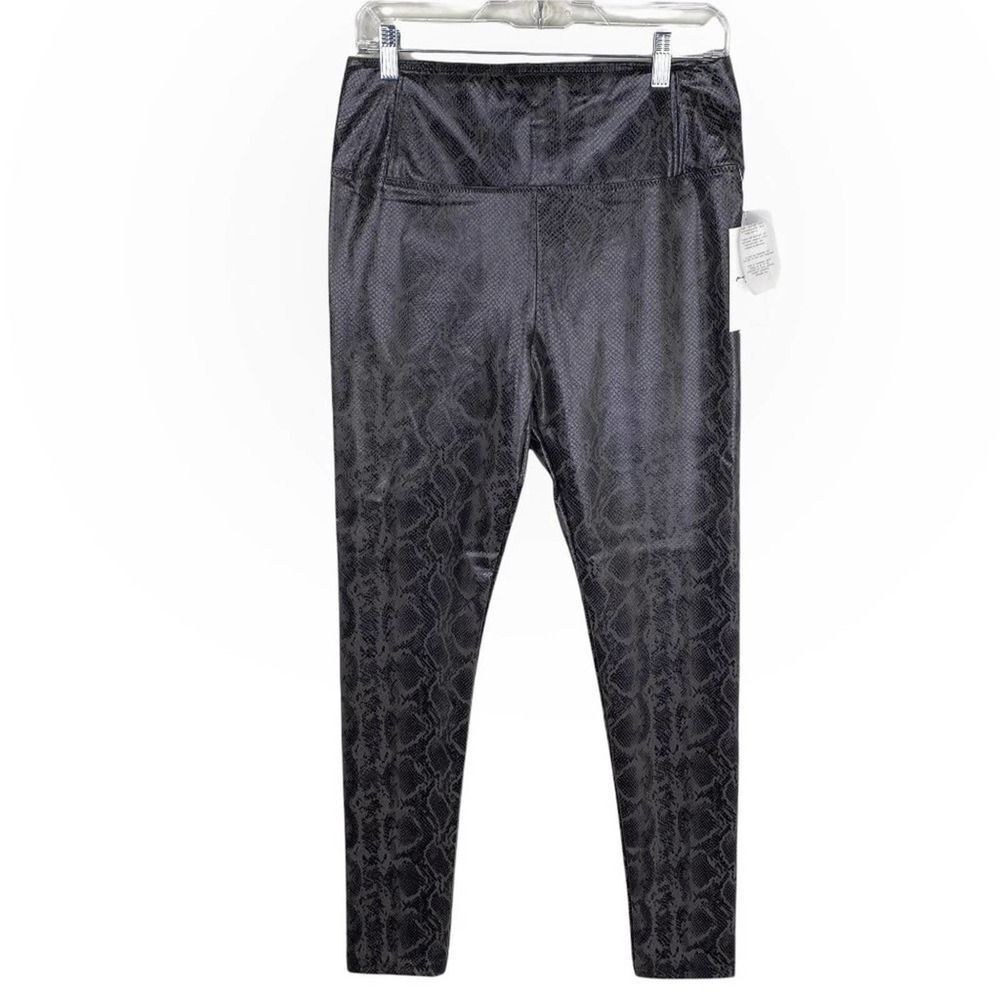 NWT 7 For All Mankind Coated Leggings 
 Medium Black Snake Print Faux Leather